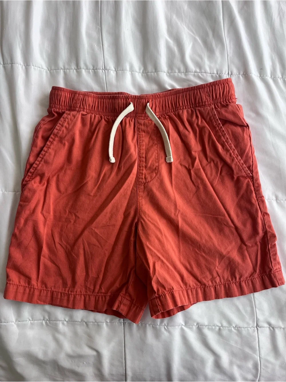 old navy boys red orange Drawstring shorts